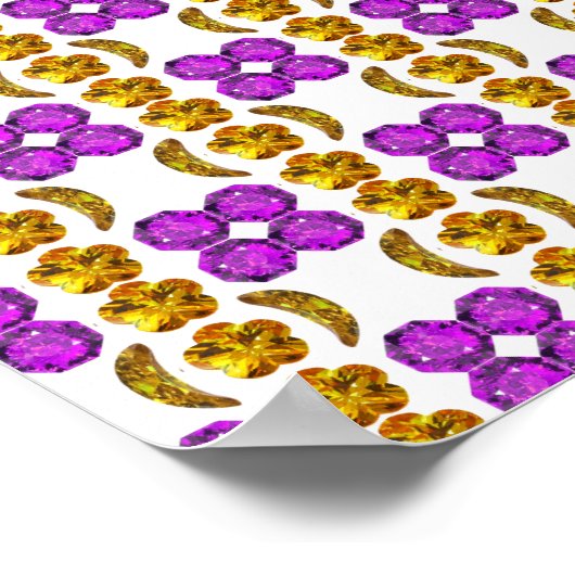Gemstone Art Paars Sinaasappel Poster (Hoek)