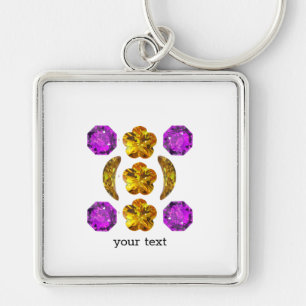 Gemstone Art Paars Sinaasappel Sleutelhanger