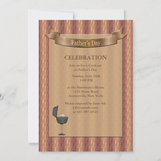 Gemstone Backing Vaderdag Invitation Kaart (Voorkant)