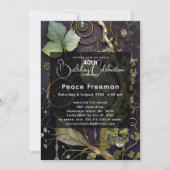 Gemstone Botanical, Elegant, Plum, Sage Invitation Kaart (Voorkant)