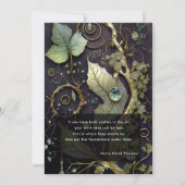 Gemstone Botanical, Elegant, Plum, Sage Invitation Kaart (Achterkant)