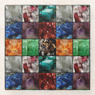 Gemstone Collage Glazen Onderzetter
