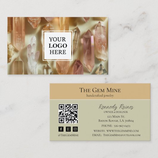 Gemstone Crystals Business Card Visitekaartje (Voorkant / Achterkant)