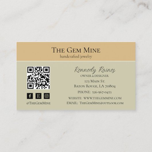 Gemstone Crystals Business Card Visitekaartje (Achterkant)