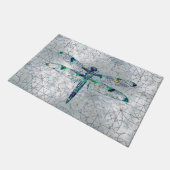 Gemstone Dragonfly op heilig geometriepatroon Deurmat (Schuin)