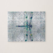 Gemstone Dragonfly op heilig geometriepatroon Legpuzzel (Horizontaal)
