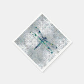 Gemstone Dragonfly op heilig geometriepatroon Servet (Hoek)