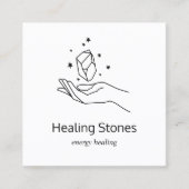 Gemstone Energy Crystal Healer Vierkante Visitekaartje (Voorkant)