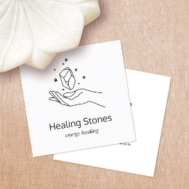 Gemstone Energy Crystal Healer Vierkante Visitekaartje