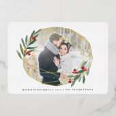 Gemstone | Enkelvoudige foto geometrisch Folie Feestdagenkaart (Voorkant)