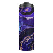 Gemstone Geode Blue Paars Roos Gold Black Agate Thermosbeker (Voorkant)