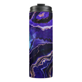 Gemstone Geode Blue Paars Roos Gold Black Agate Thermosbeker