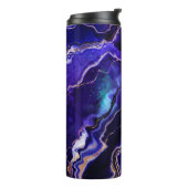 Gemstone Geode Blue Paars Roos Gold Black Agate Thermosbeker (Gedraaid links)