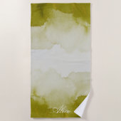 Gemstone green gold monogram Beach Towel Strandlaken (Voorkant)