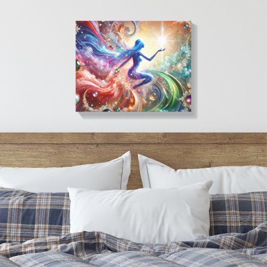 Gemstone Harmony: Waterverf Wonder Canvas Afdruk (Insitu (Slaapkamer))