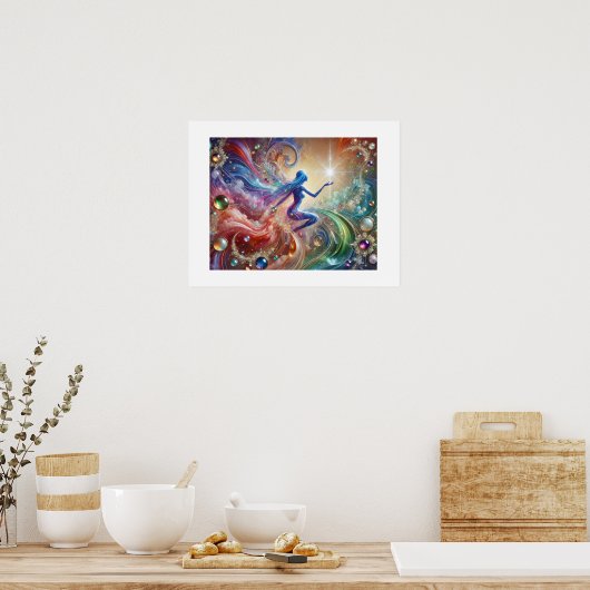 Gemstone Harmony: Waterverf Wonder Poster (Keuken)