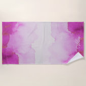 Gemstone hot-pink goudhanddop strandlaken (Voorkant)