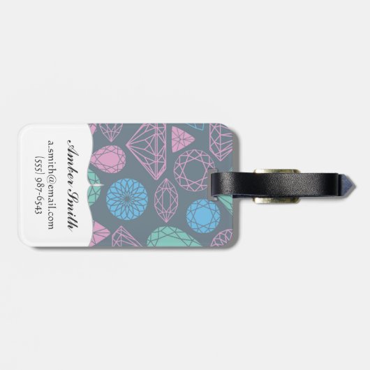 Gemstone Icon Pattern Bagagelabel (Achterkant horizontaal)