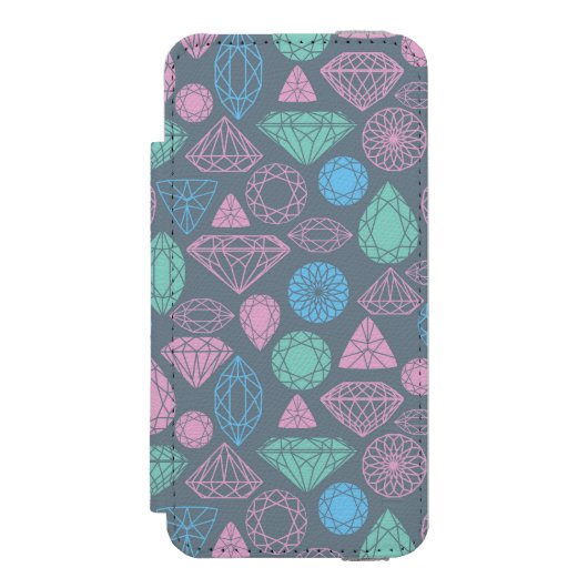 Gemstone Icon Pattern Incipio iPhone Portemonnee Hoesje (Voorkant Agenda)