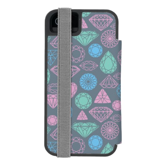Gemstone Icon Pattern Incipio iPhone Portemonnee Hoesje (Agenda Achterkant)