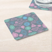 Gemstone Icon Pattern Kartonnen Onderzetters (Schuin)