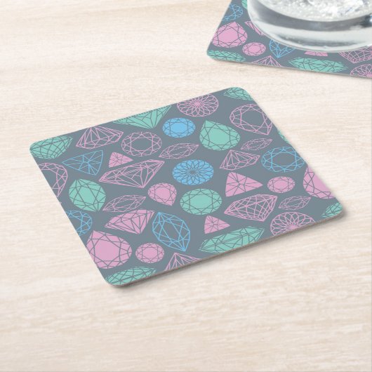 Gemstone Icon Pattern Kartonnen Onderzetters (Schuin)