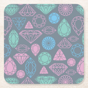 Gemstone Icon Pattern Kartonnen Onderzetters