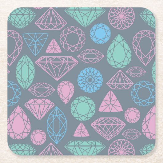 Gemstone Icon Pattern Kartonnen Onderzetters (Voorkant)