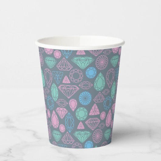 Gemstone Icon Pattern Papieren Bekers (Links)