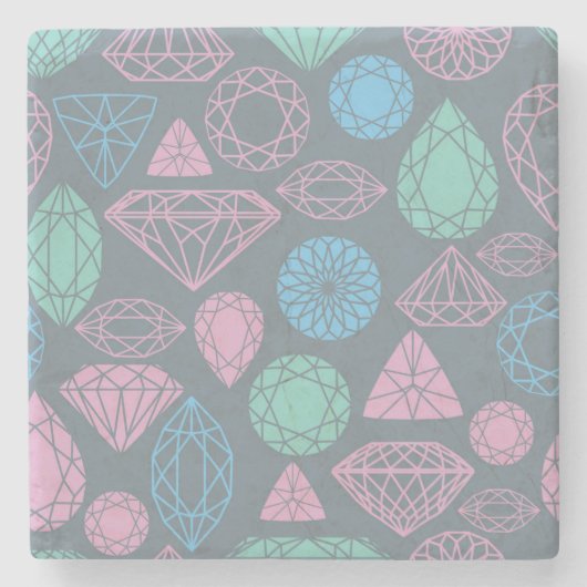 Gemstone Icon Pattern Stenen Onderzetter (Voorkant)
