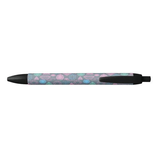 Gemstone Icon Pattern Zwarte Inkt Pen (Achterkant)