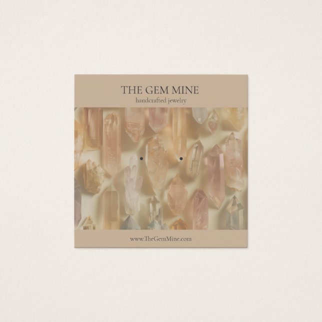 Gemstone Jewelry Earring Profile Card Vierkante Visitekaartjes (Voorkant)
