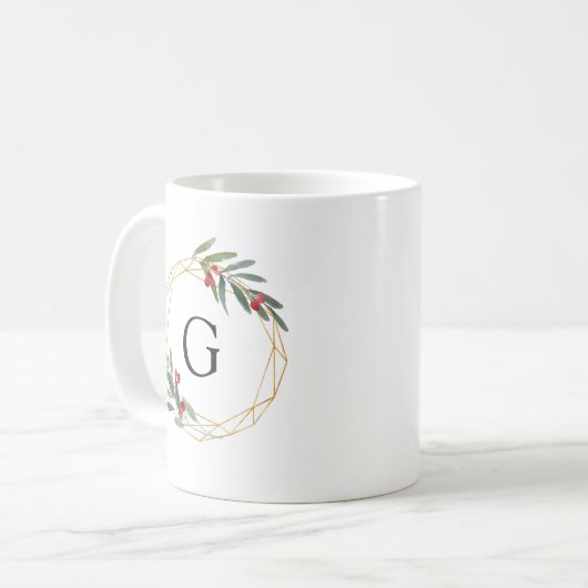 Gemstone kerstmonogram koffiemok (Voorkant links)