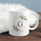 Gemstone kerstmonogram koffiemok