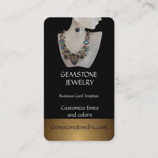 Gemstone Ketting Jewelry Shop Visitekaartje (Voorkant)