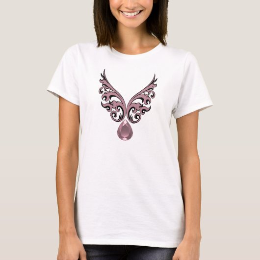 Gemstone ketting Roze T-shirt (Voorkant)