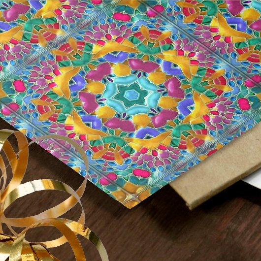 Gemstone Kijk kleurrijke mozaïek - 6 Tegel ontkopp Tissuepapier