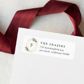 Gemstone Monogram Holiday Return Address Etiket