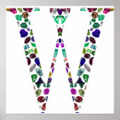 Gemstone Monogram Letter W Poster (Voorkant)