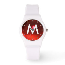 GEMSTONE MONOGRAM, PRINED RED RUBY HORLOGE