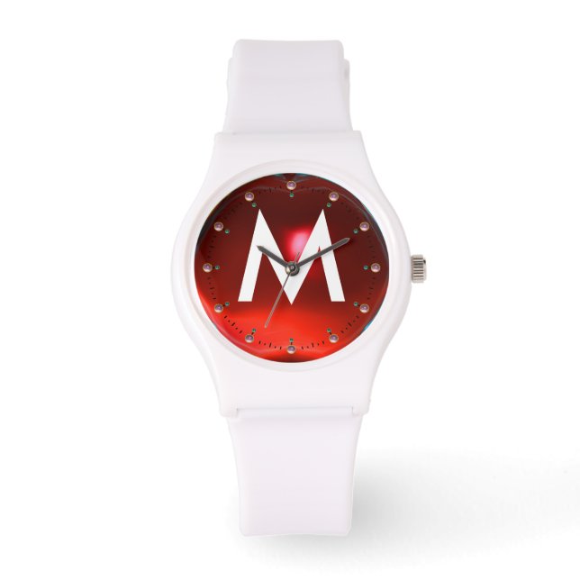GEMSTONE MONOGRAM, PRINED RED RUBY HORLOGE (Voorkant)