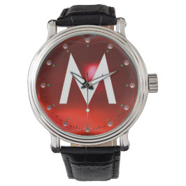 GEMSTONE MONOGRAM, PRINED RED RUBY HORLOGE