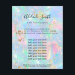 gemstone opal FAUX-irdescent Flyer<br><div class="desc">schoonheidssalon professionele make - up kunstenaar flyer</div>