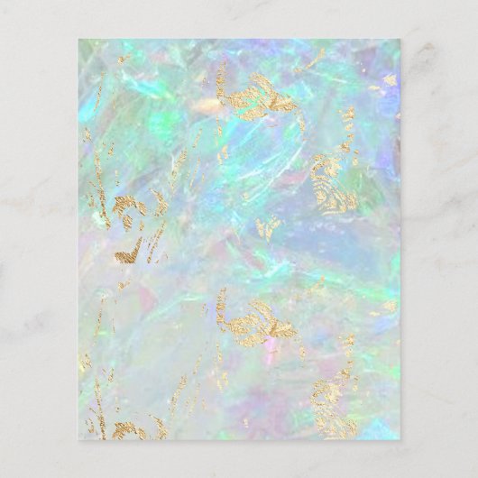 gemstone opal FAUX iridescent texture Flyer (Achterkant)