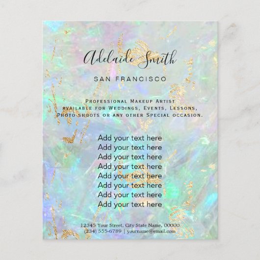 gemstone opal FAUX iridescent texture Flyer (Voorkant)