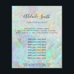 gemstone opal FAUX iridescent texture Flyer<br><div class="desc">schoonheidssalon professionele make - up kunstenaar flyer</div>