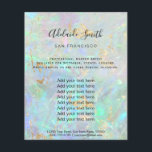 gemstone opal FAUX iridescent texture Flyer<br><div class="desc">schoonheidssalon professionele make - up kunstenaar flyer</div>