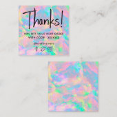 gemstone pastel optische textuurkaart vierkante visitekaartje (Voorkant / Achterkant)