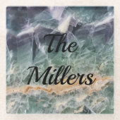 Gemstone Photo Beauful Fluorite Marbling Gem Glazen Onderzetter (Voorkant)