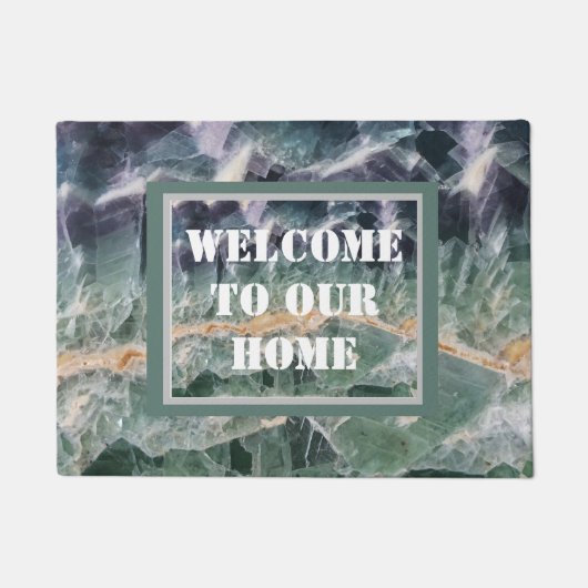 Gemstone Photo Beauful Fluorite Striped Gem Deurmat (Voorkant)